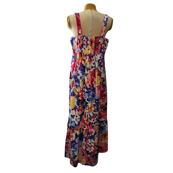 NWT Plus Size Floral Maxi Dress London Times Size 14 Cotton - Picture 3 of 7